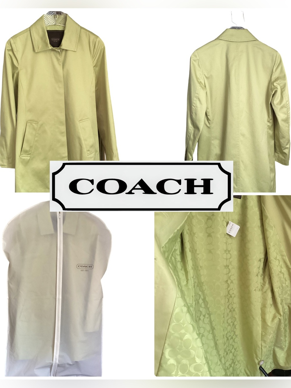🪷 NWT Coach Trench Coat Size Small w/Matching Garment Bag